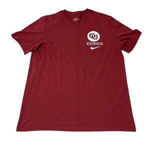 Nike Men's OU Sooners Graphic T Shirt Red Size Large 21.5 x 28